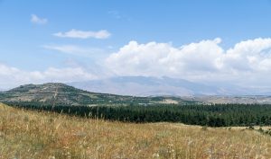 A view of the nature on the Golan Heights and mountain Hermon in Israel.