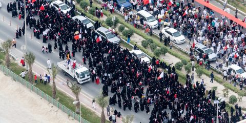 Bahrain protests and uprising in March 2011 during arab spring