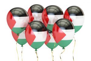 Balloons with flag of Palestine