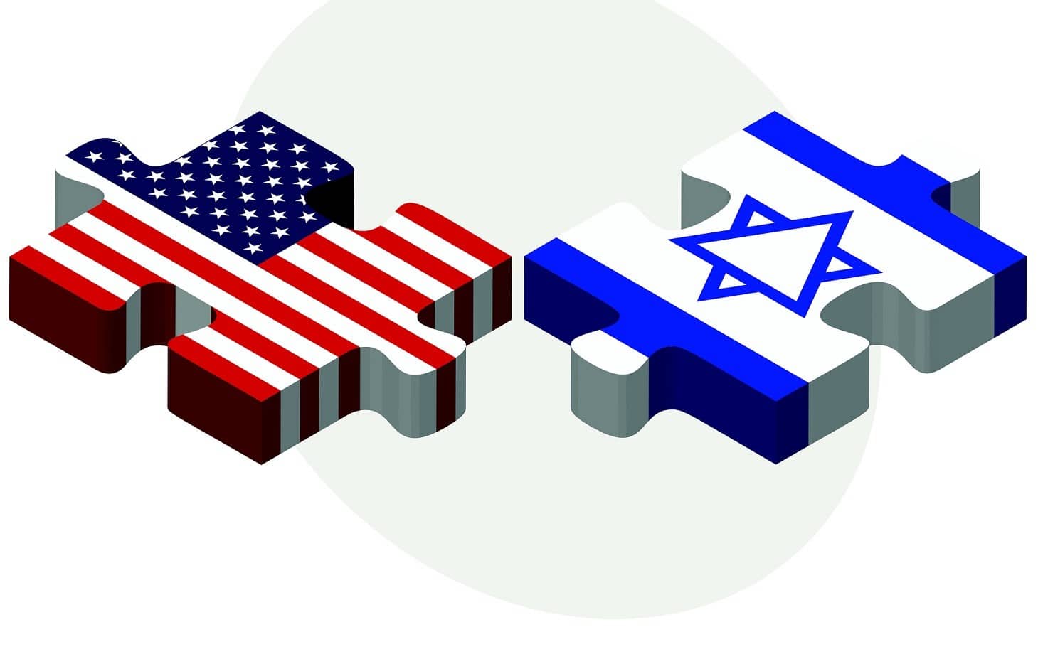 Vector Image - USA and Israel Flags in puzzle isolated on white background.