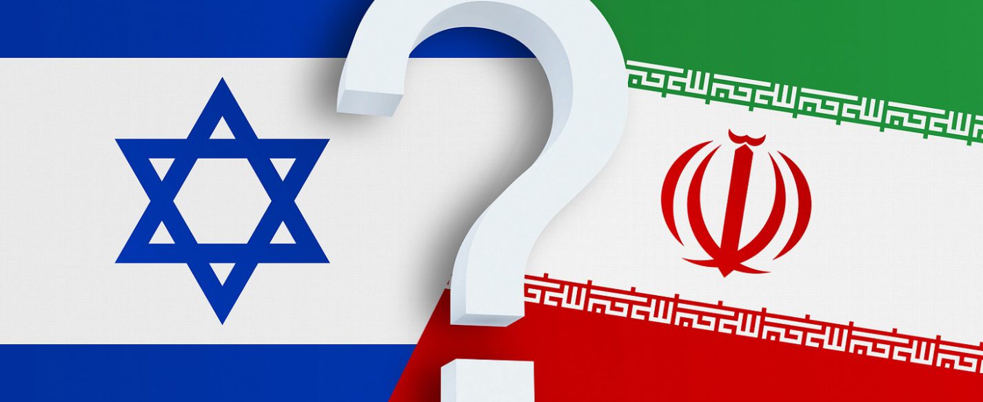 Relationship Between The Israel And The Iran. Two Flags Of Count