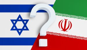 Relationship Between The Israel And The Iran. Two Flags Of Count