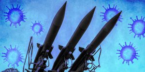covid and missile illustration