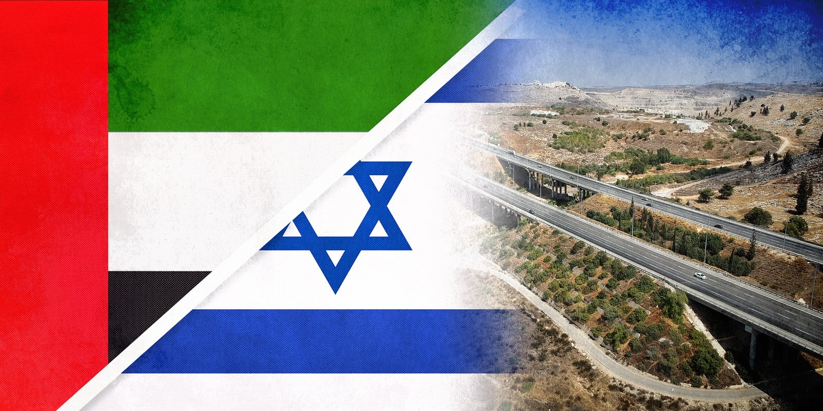 UAE-Israel flags Judea and Samaria Illustration