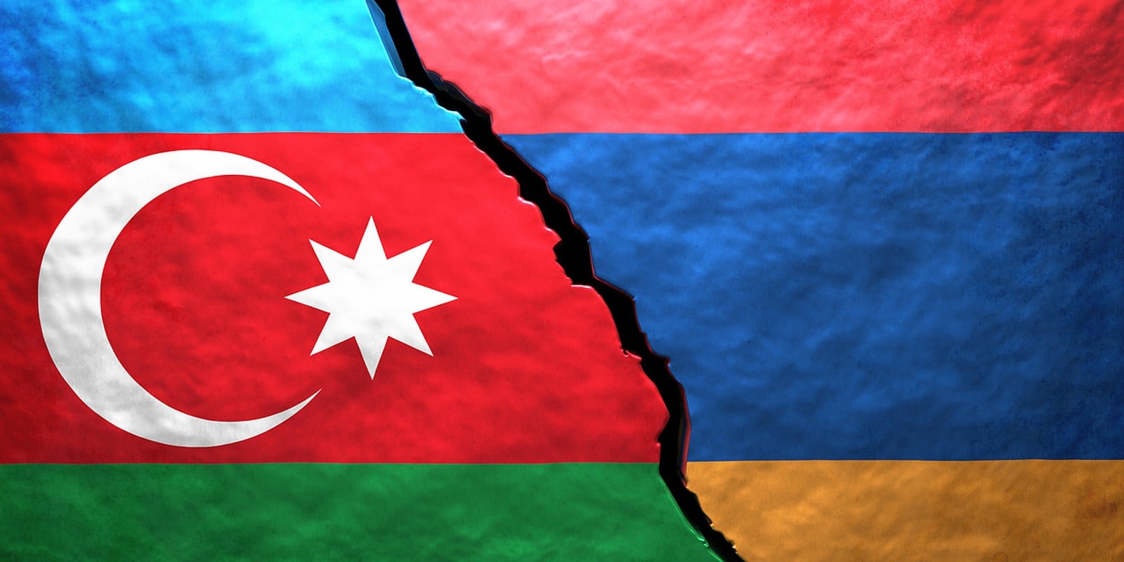 Azerbaijan Armenia flags illustration