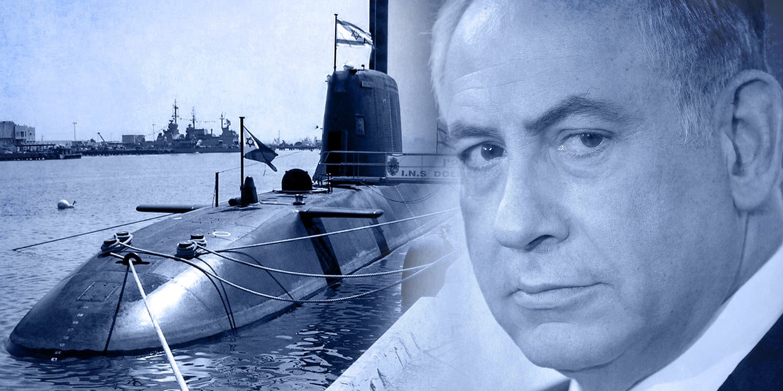 Benjamin Netanyahu and Submarine illustration