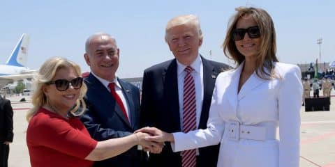 Donald and Melania Trump with Benjamin and Sara Netanyahu