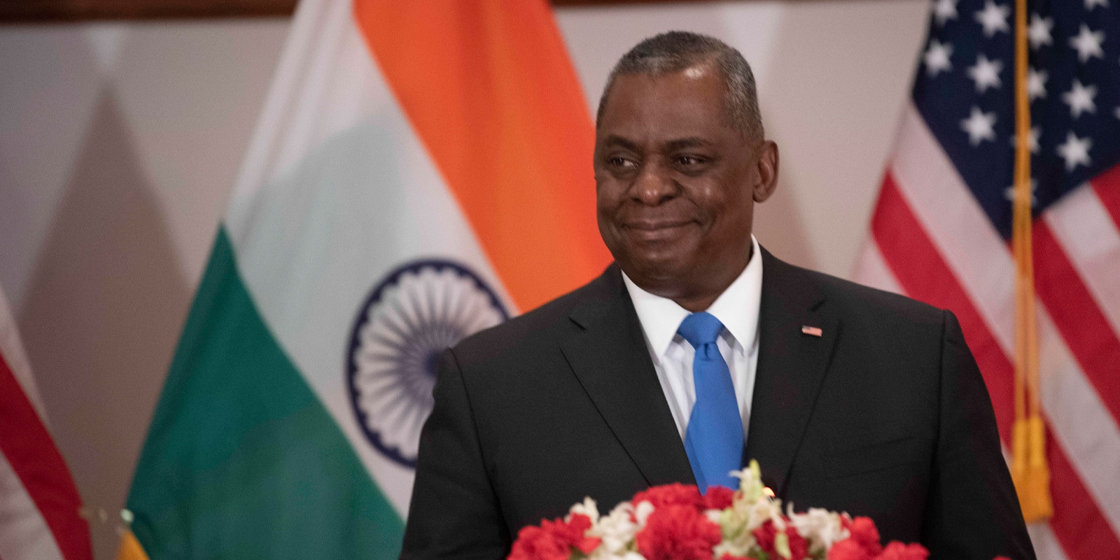 STYLELOCATIONU.S. Secretary of Defense Lloyd J. Austin III during a press conference March 20, 2021 in New Delhi, India. New Delhi India - ZUMAp138 20210320_zaa_p138_009 Copyright: xLisaxFerdinando Dodx