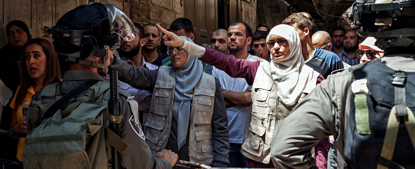 Palestinians protest in Old City of Jerusalem