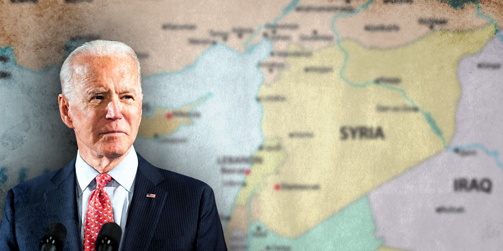 BIDEN WITH SYRIA MAPS BACKGROUND