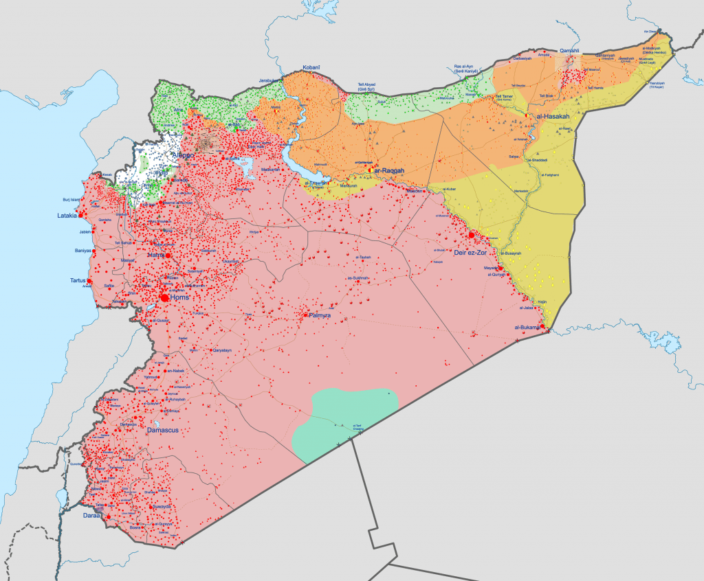 Map of the Syrian Civil War.