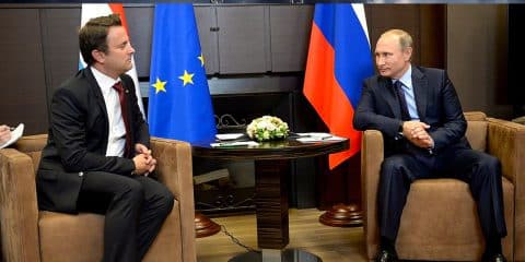 Vladimir Putin and Xavier Bettel
