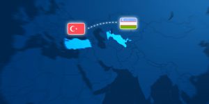 Turkey Uzbekistan Locator Map Illustration