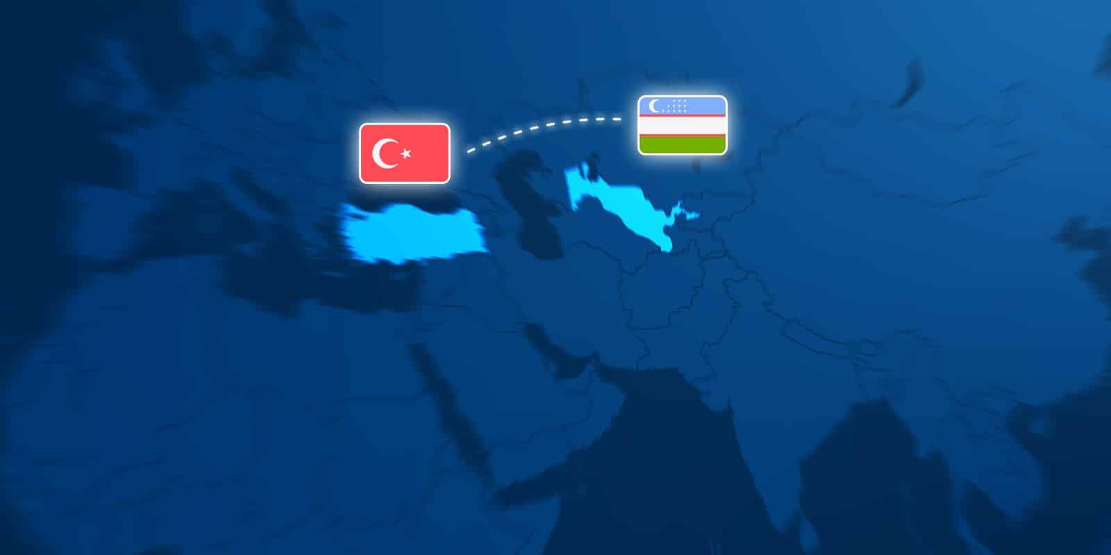 Turkey Uzbekistan Locator Map Illustration