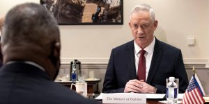 Israeli Minister of Defense Benjamin Benny Gantz with U.S. Secretary of Defense Lloyd J. Austin III