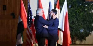 Israeli Prime Minister Yair Lapid and Moroccan Foreign Minister Nasser Bourita in