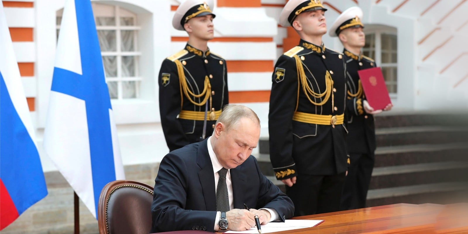 July 31, 2022, St Petersburgh, Russia: Russian President Vladimir Putin, signs a decree on Naval Doctrine