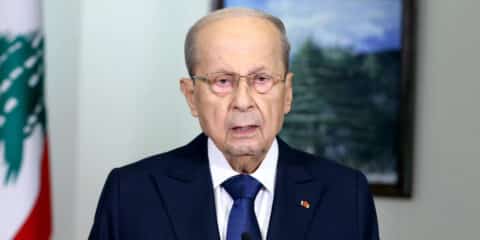 Lebanese President Michel Aoun announces approval of the maritime border demarcation agreement with Israel Lebanese