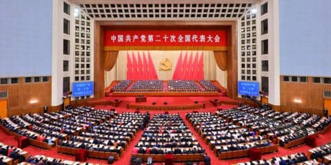 The 20th National Congress of the Communist Party of China (CPC) opens at the Great Hall of the People in Beijing, capital of China, Oct. 16, 2022.
