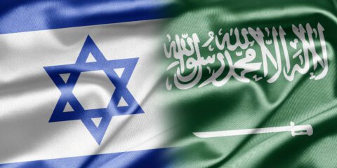 Saudi Arabia and Israel flags Illustration