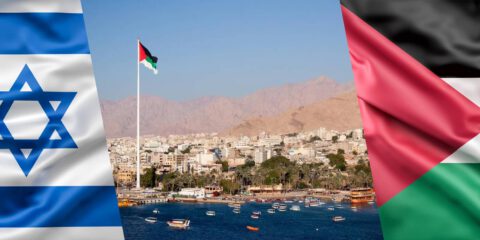 Aqaba with flags