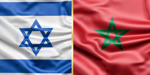 Israel and Morocco flags illustration