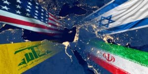 Middle east map with flags