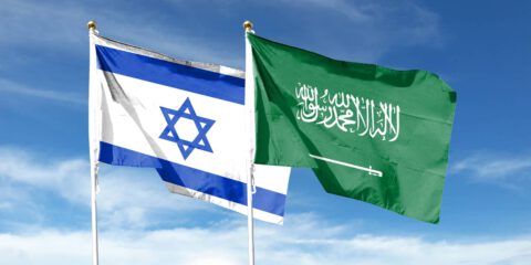 Israeli and Saudi flags