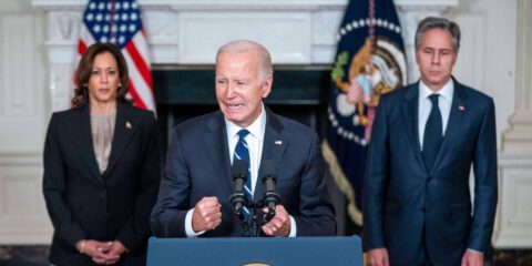US President Joe Biden delivers remarks on the terrorist attacks in Israel