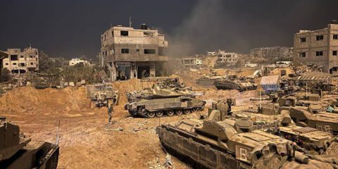 Israeli ground troops conduct operations in the Gaza Strip on Oct. 31, 2023.