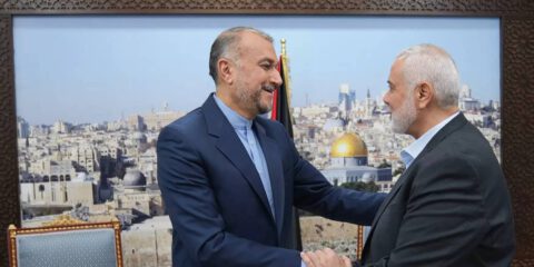 Iranian Foreign Minister and senior political Hamas leade