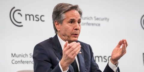 Secretary of State Tony Blinken remarks during the Munich Security Conference, February 18, 2023 in Munich, Germany.