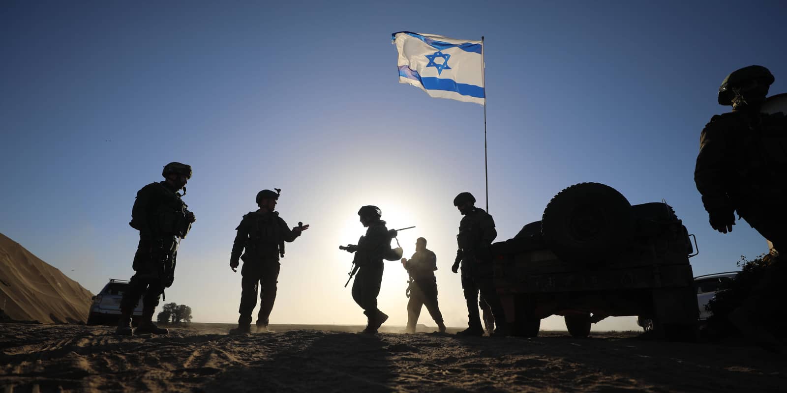 Israeli soldiers take part in military training near the border with Gaza Strip, on March 4, 2024.