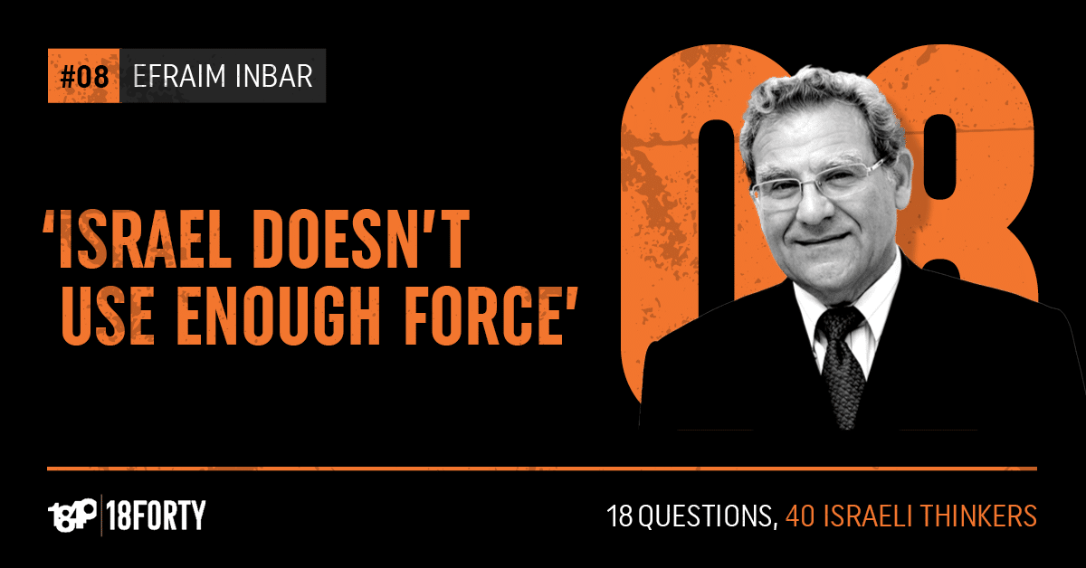 Efraim Inbar: ‘Israel doesn’t use enough force’