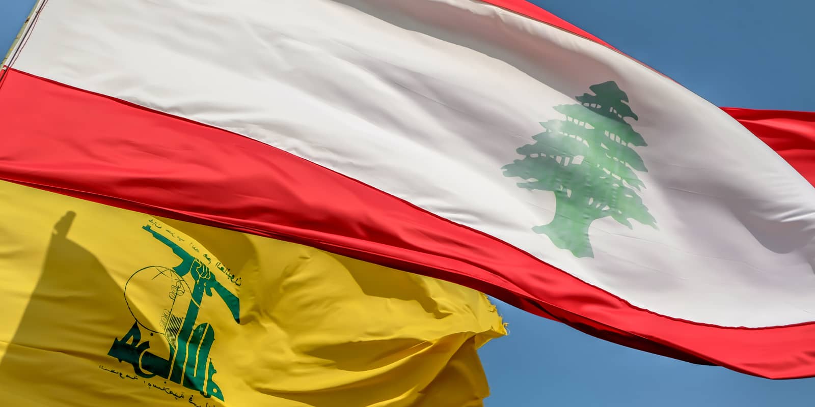 Flag of Hezbollah and Lebanon