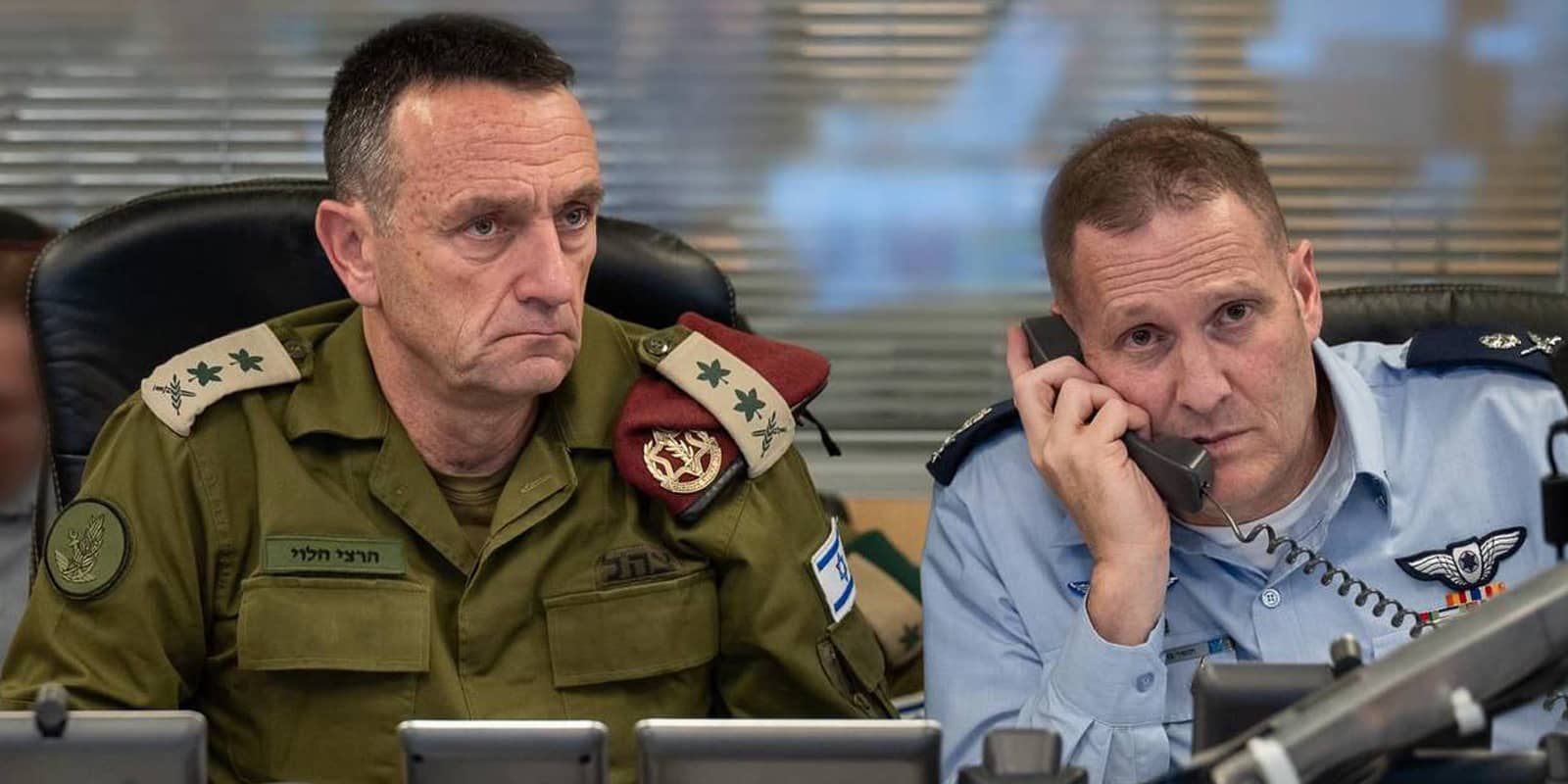 The Chief of the General Staff, LTG HERZI HALEVI with the Commanding Officer of the Israeli Air Force, Maj. Gen. TOMER BAR