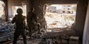 Israeli troops operating in the Gaza Strip