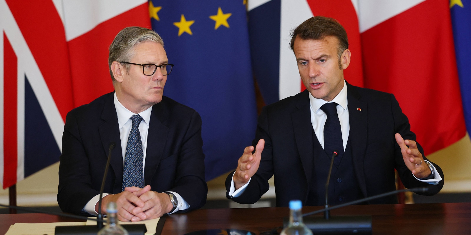 Britains Prime Minister Keir Starmer and Frances President Emmanuel Macron
