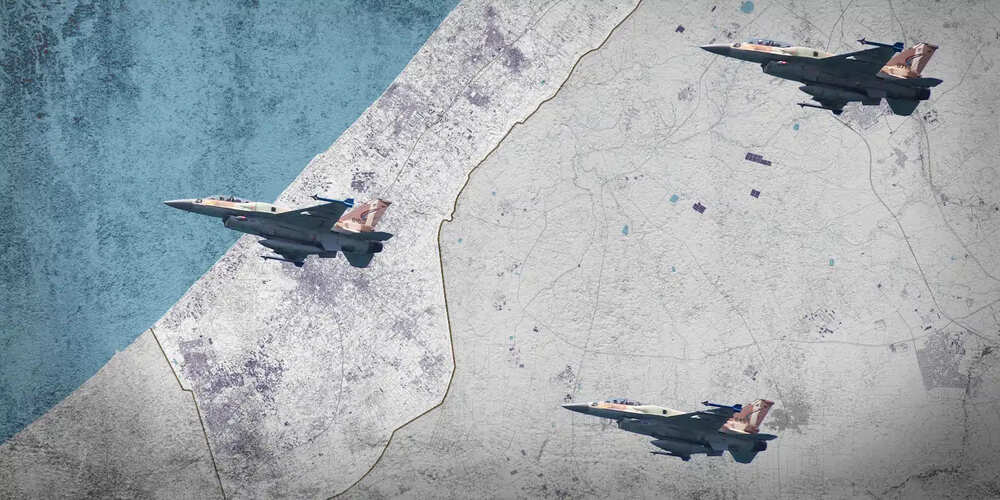מטוסי קרב - מבט אל רצועת עזה