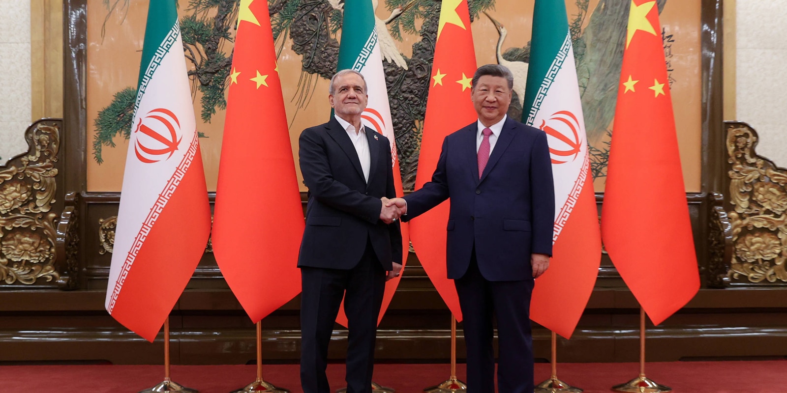 Iranian President Masoud Pezeshkian meets with Chinese President Xi Jinping