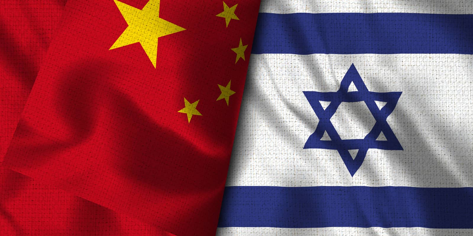 China and Israel - 3D illustration Two Flag Together