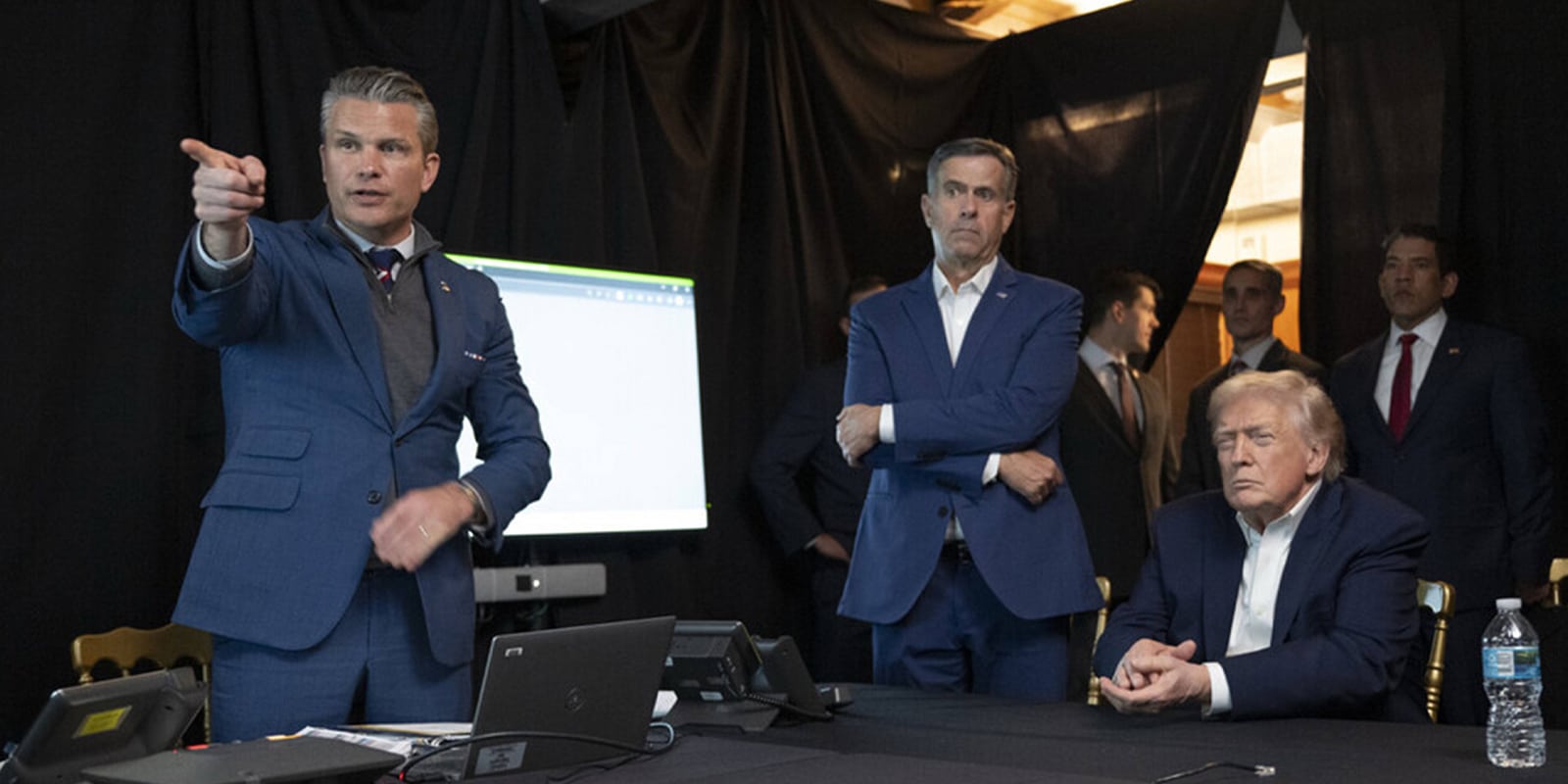 From left: Secretary of War Pete Hegseth, CIA Director John Ratcliffe and President Donald Trump observe the arrest of Venezuelan President Nicolas Maduro during Operation Absolute Resolve on Saturday, January 3, 2026, at Mar-a-Lago, in Palm Beach, Florida. White House Photo WAX2026010321 THExWHITExHOUSE