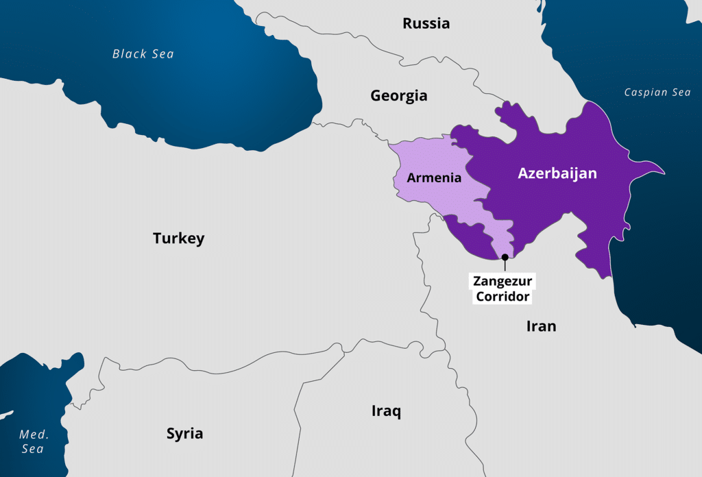 Zangezur Corridor map