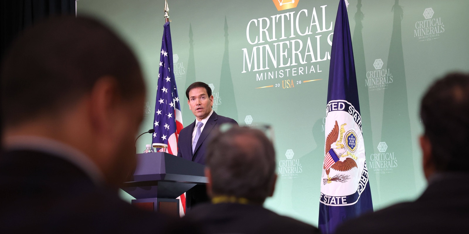 Critical Minerals Ministerial in Washington, DC, USA US Secretary of State Marco Rubio attends a news conference during the first Critical Minerals Ministerial at the State Department Harry S. Truman Building in Washington, DC, USA on February 04, 2026. About 50 countries attended the ministerial, a gathering to discuss the creation of tech supply chain partnerships that can bypass China. The United States has been looking for alternative sources for rare earth minerals since Beijing cut the US off from its supply last year. Washington DC USA Copyright: xMatrixxImagesx xGentxShkullakux