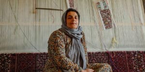 Life Near Saqqez A woman sits in front of a traditional handloom at a home workshop near Saqqez, Iran, on June 3, 2025. Saqqez Kurdistan Province Iran Copyright: xBarbodxKhorshidix