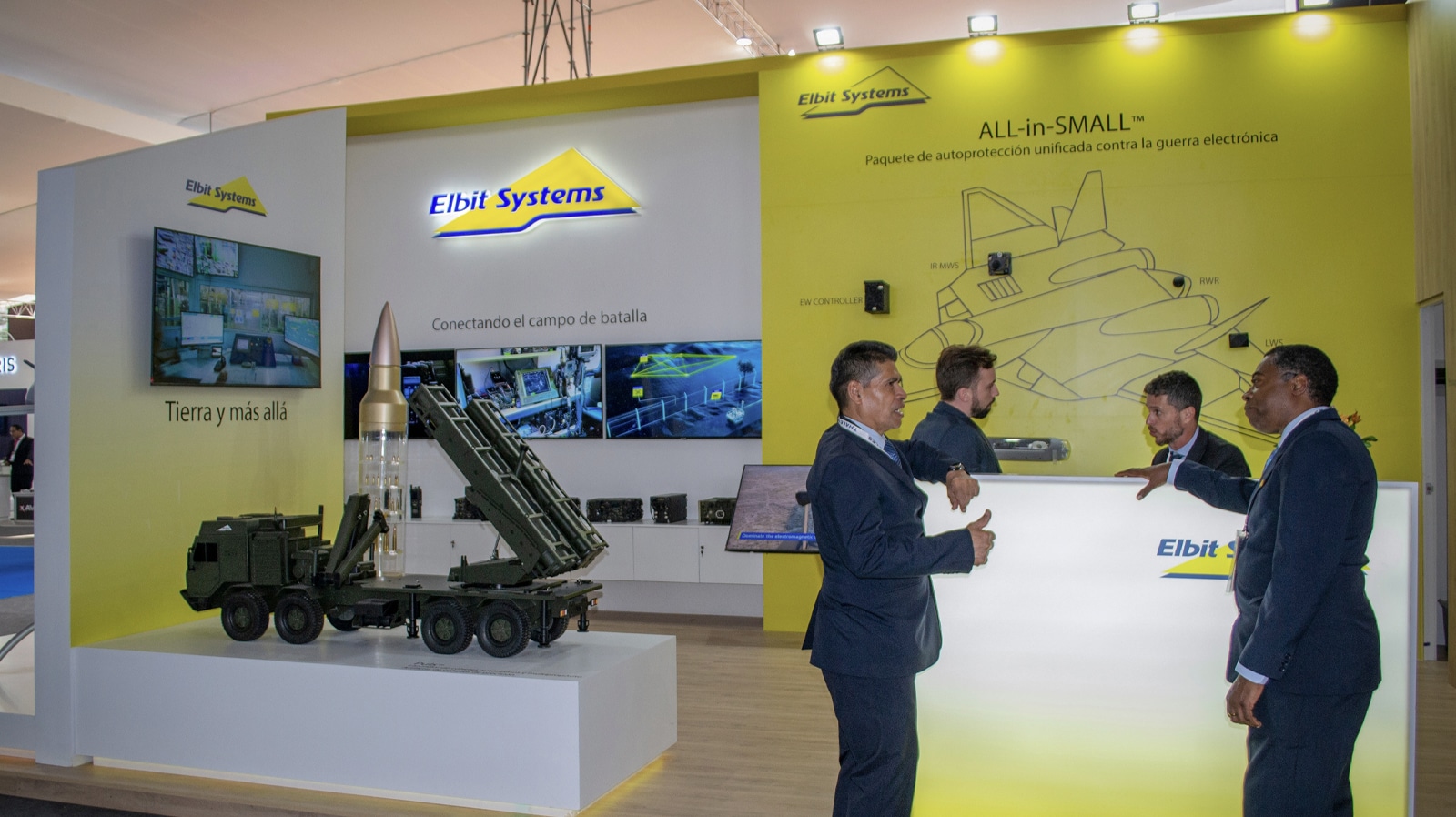 Surco, Lima Peru, April 24 2025. Exhibition of stands from different countries at the SITDEF 2025. disaster prevention and defense event.